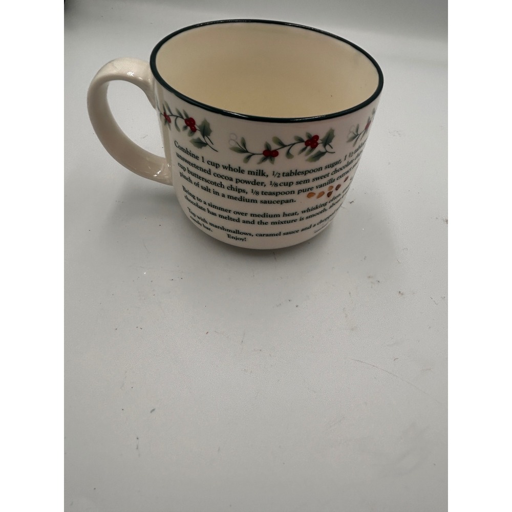 Pfaltzgraff Winter Berry Toffee Hot Chocolate Recipe Mug 20oz Porcelain 5236825